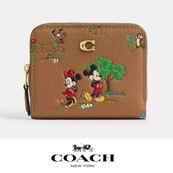 🐭Disney X Coach Essential Billfold Wallet With Mickey Mouse And Friends - Picture 1 of 11